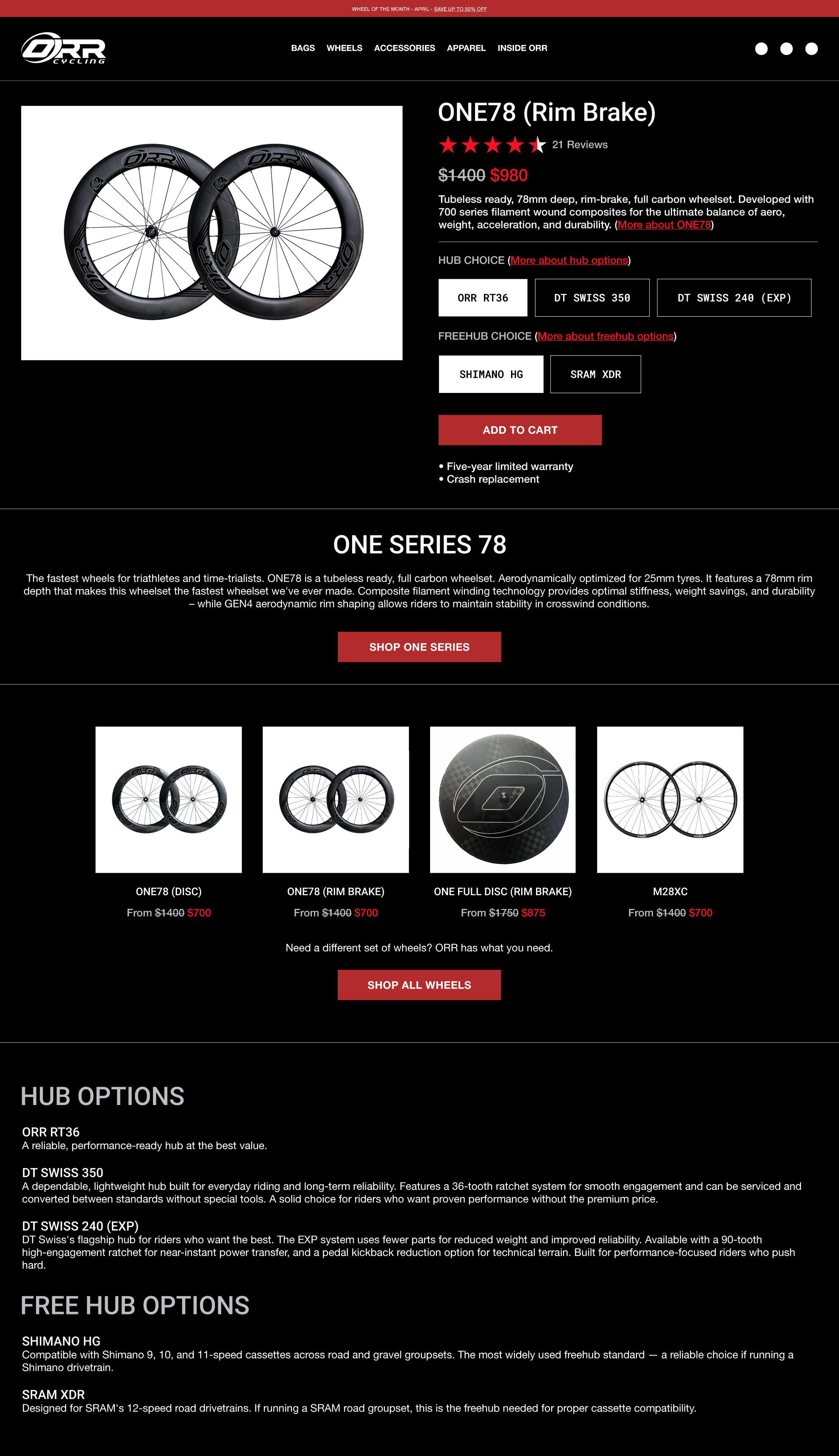ORR Cycling wheel product page